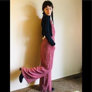 Forever21 Overall Romper Retro Style Geometric 70s